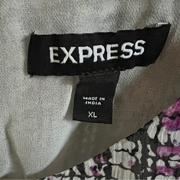 Express Ruffle Short Sleeve Peplum Blouse SZ XL - Picture 7 of 8